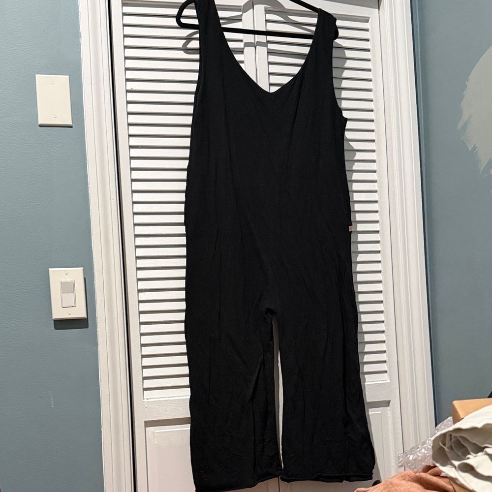 lunya Black V-Neck Sleeveless Jumpsuit
